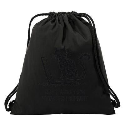 DonT Worry IM From Tech Support Women Minimal Cat Design .Png Drawstring Bag