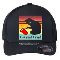 Do What I Want Vintage Black Cat Red Cup Funny Cat Flexfit Unipanel Trucker Cap