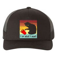 Do What I Want Vintage Black Cat Red Cup Funny Cat Yupoong Adult 5-Panel Trucker Hat