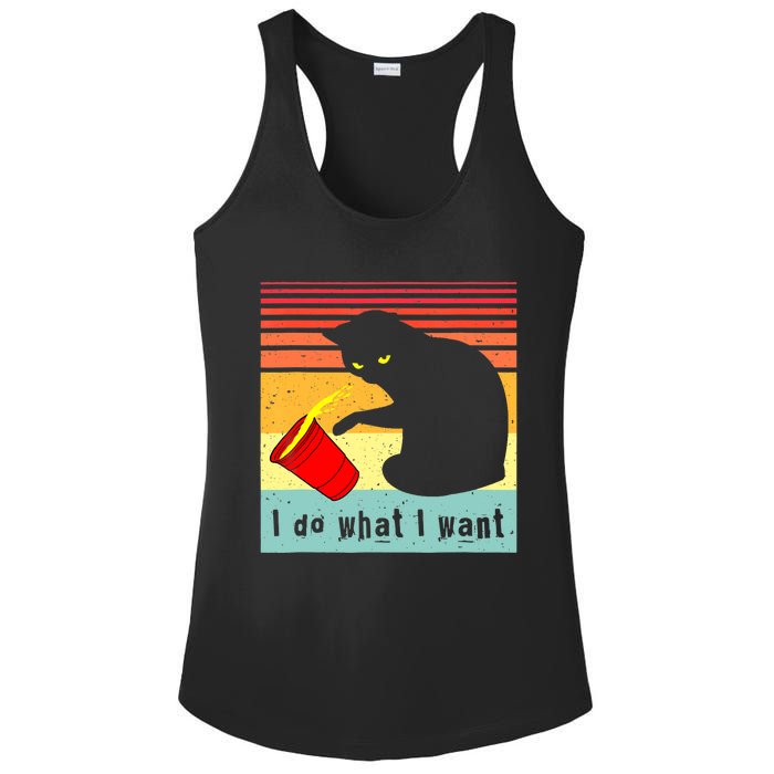 Do What I Want Vintage Black Cat Red Cup Funny Cat Ladies PosiCharge Competitor Racerback Tank