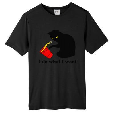 Do What I Want Black Cat Red Cup Funny Graphic Tall Fusion ChromaSoft Performance T-Shirt