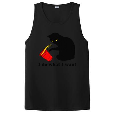 Do What I Want Black Cat Red Cup Funny Graphic PosiCharge Competitor Tank