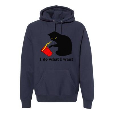 Do What I Want Black Cat Red Cup Funny Graphic Premium Hoodie