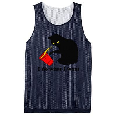 Do What I Want Black Cat Red Cup Funny Graphic Mesh Reversible Basketball Jersey Tank