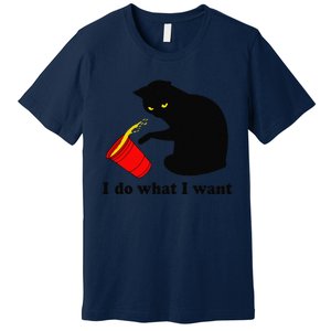 Do What I Want Black Cat Red Cup Funny Graphic Premium T-Shirt