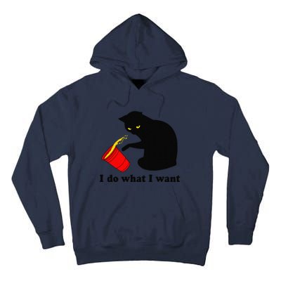 Do What I Want Black Cat Red Cup Funny Graphic Tall Hoodie