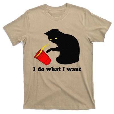 Do What I Want Black Cat Red Cup Funny Graphic T-Shirt