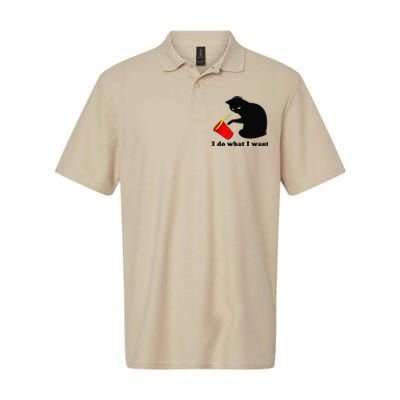 Do What I Want Black Cat Red Cup Funny Graphic Softstyle Adult Sport Polo