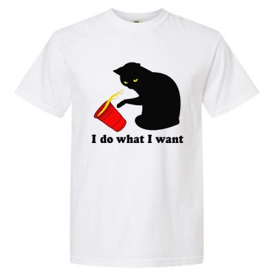 Do What I Want Black Cat Red Cup Funny Graphic Garment-Dyed Heavyweight T-Shirt