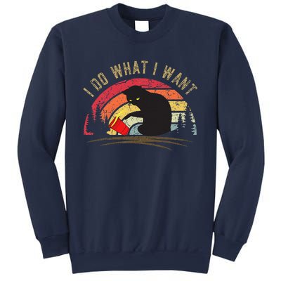 Do What I Want Vintage Black Cat Red Cup Funny My Cat (1) Sweatshirt