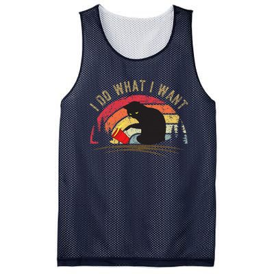 Do What I Want Vintage Black Cat Red Cup Funny My Cat (1) Mesh Reversible Basketball Jersey Tank