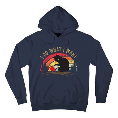 Do What I Want Vintage Black Cat Red Cup Funny My Cat (1) Tall Hoodie