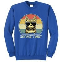 Do What I Want Vintage Kitten Cat My Funny Cat Lover Retro Cool Gift Tall Sweatshirt