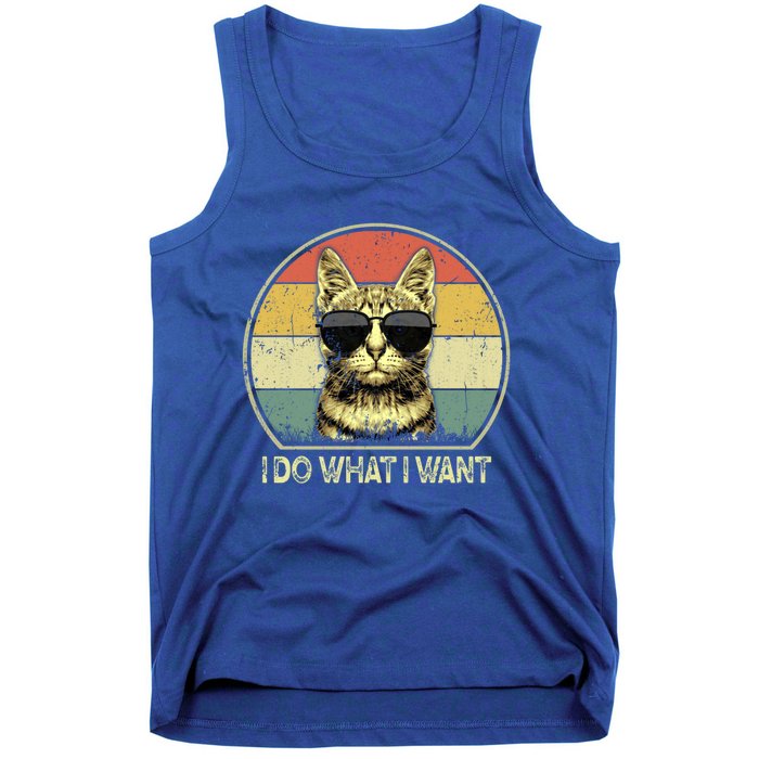 Do What I Want Vintage Kitten Cat My Funny Cat Lover Retro Cool Gift Tank Top