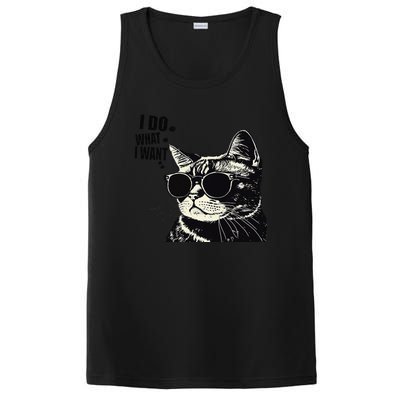 Do What I Want Vintage Black Cat Weird Funny Cat PosiCharge Competitor Tank