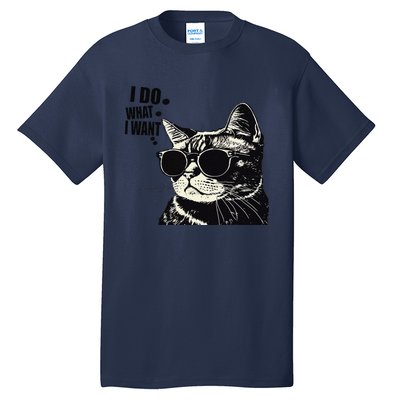 Do What I Want Vintage Black Cat Weird Funny Cat Tall T-Shirt