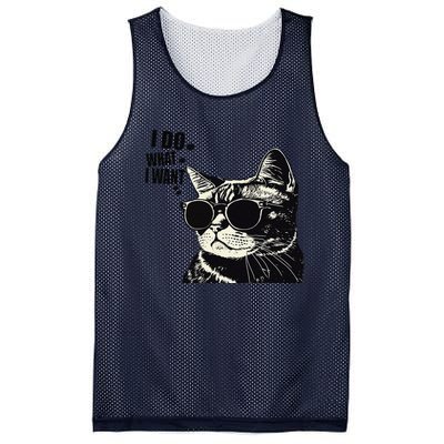 Do What I Want Vintage Black Cat Weird Funny Cat Mesh Reversible Basketball Jersey Tank