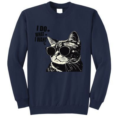 Do What I Want Vintage Black Cat Weird Funny Cat Tall Sweatshirt