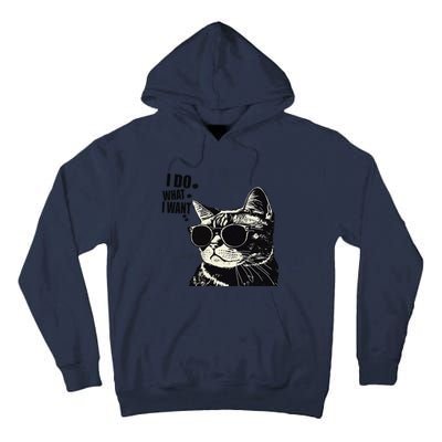 Do What I Want Vintage Black Cat Weird Funny Cat Tall Hoodie