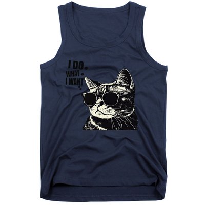 Do What I Want Vintage Black Cat Weird Funny Cat Tank Top