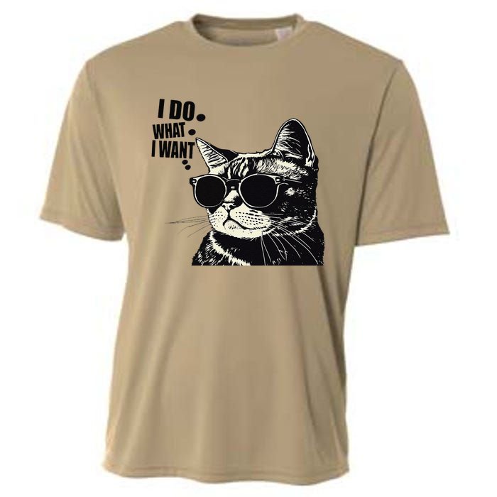 Do What I Want Vintage Black Cat Weird Funny Cat Cooling Performance Crew T-Shirt