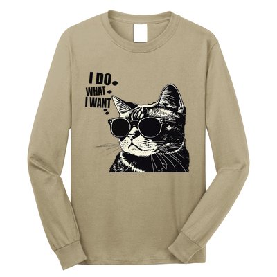 Do What I Want Vintage Black Cat Weird Funny Cat Long Sleeve Shirt