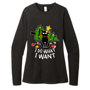 Do What I Want Funny Black Cat Christmas Tree Cat Lady Humor Gift Womens CVC Long Sleeve Shirt