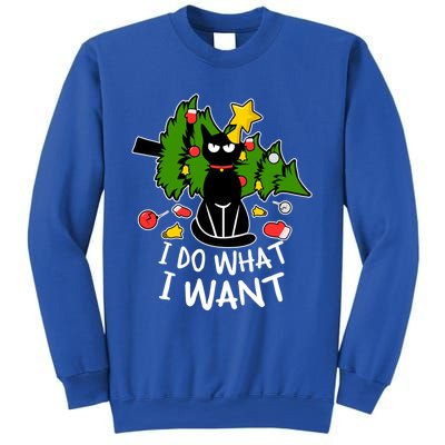 Do What I Want Funny Black Cat Christmas Tree Cat Lady Humor Gift Sweatshirt