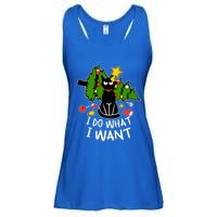 Do What I Want Funny Black Cat Christmas Tree Cat Lady Humor Gift Ladies Essential Flowy Tank