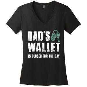 Dads Wallet Is Closed For The Day Women's V-Neck T-Shirt