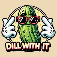 Dill With It Funny Pickle Vegetable Pun Drawstring Bag