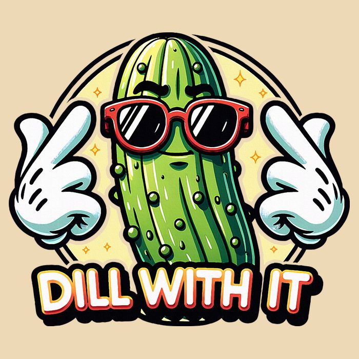 Dill With It Funny Pickle Vegetable Pun Drawstring Bag
