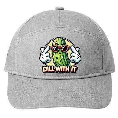 Dill With It Funny Pickle Vegetable Pun 7-Panel Snapback Hat