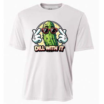 Dill With It Funny Pickle Vegetable Pun Cooling Performance Crew T-Shirt