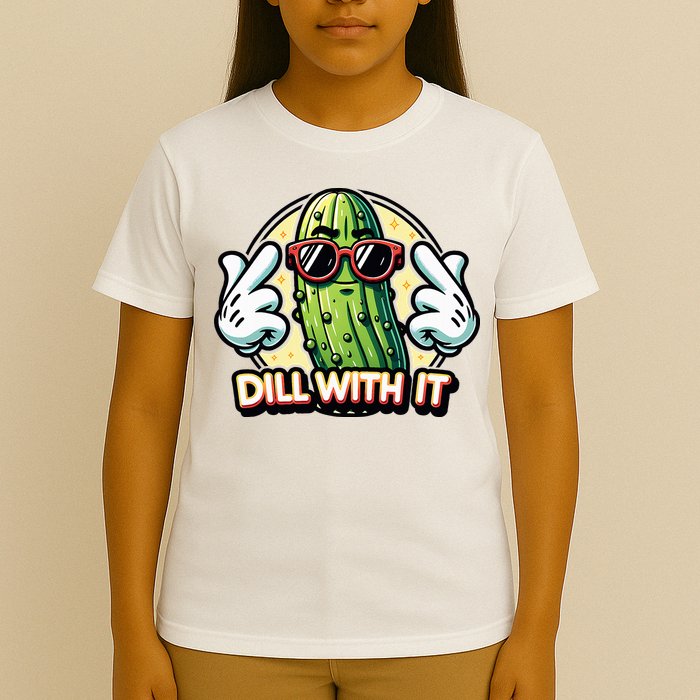 Dill With It Funny Pickle Vegetable Pun T-Shirt
