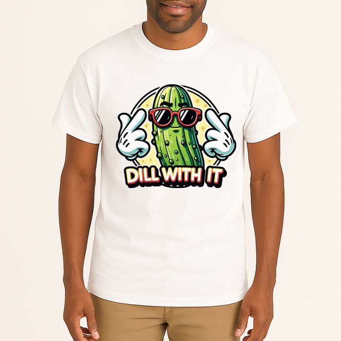 Dill With It Funny Pickle Vegetable Pun Tall T-Shirt