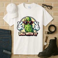 Dill With It Funny Pickle Vegetable Pun Tall T-Shirt