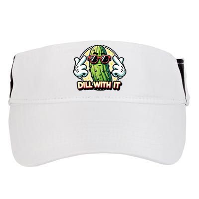 Dill With It Funny Pickle Vegetable Pun Adult Drive Performance Visor