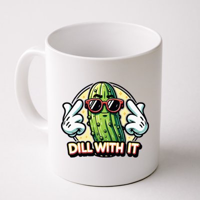 Dill With It Funny Pickle Vegetable Pun Mug