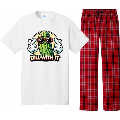 Dill With It Funny Pickle Vegetable Pun Pajama Set