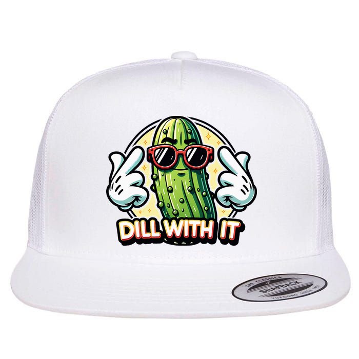 Dill With It Funny Pickle Vegetable Pun Flatbill Hat