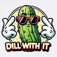 Dill With It Funny Pickle Vegetable Pun Flatbill Hat