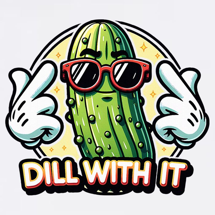 Dill With It Funny Pickle Vegetable Pun Flatbill Hat