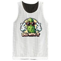 Dill With It Funny Pickle Vegetable Pun Mesh Reversible Basketball Jersey Tank