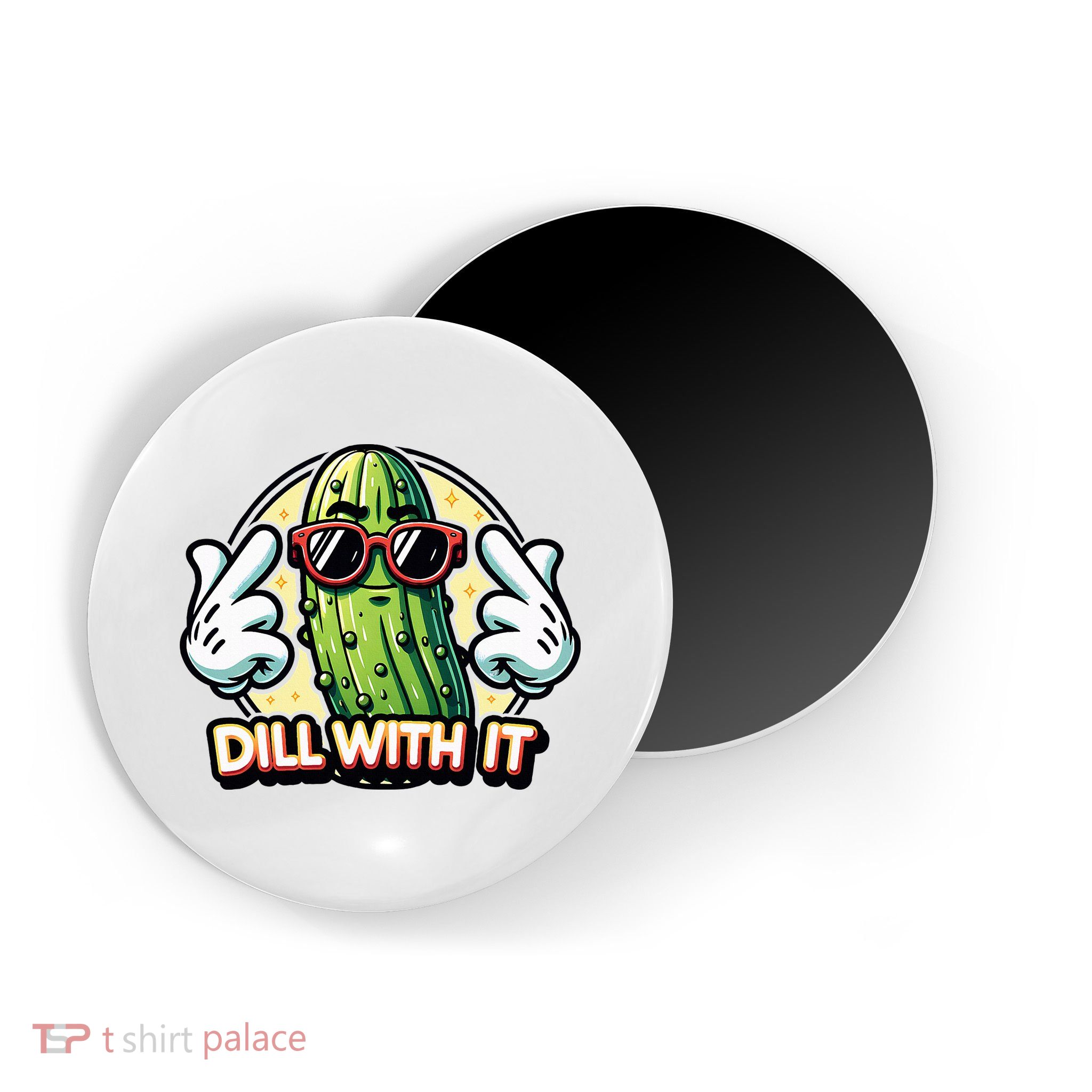 Dill With It Funny Pickle Vegetable Pun Magnet