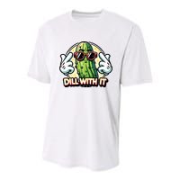 Dill With It Funny Pickle Vegetable Pun Youth Performance Sprint T-Shirt