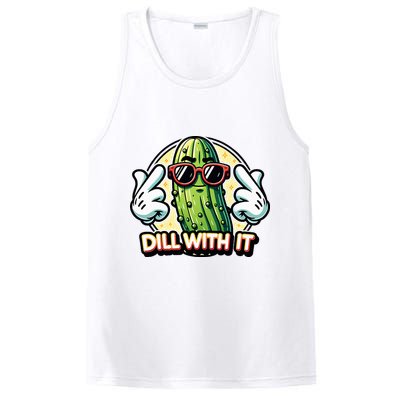 Dill With It Funny Pickle Vegetable Pun PosiCharge Competitor Tank