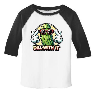 Dill With It Funny Pickle Vegetable Pun Toddler Fine Jersey T-Shirt