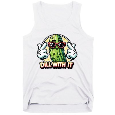 Dill With It Funny Pickle Vegetable Pun Tank Top