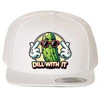 Dill With It Funny Pickle Vegetable Pun Wool Snapback Cap